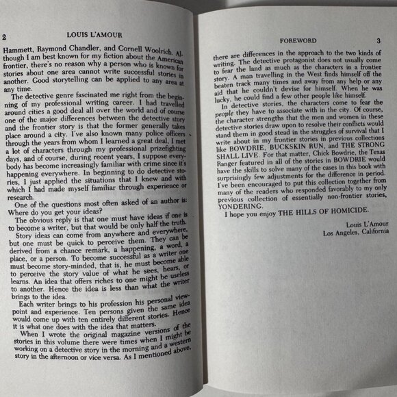Louis L'Amour The Hills Of Homicide 1st British Edition HC 1987 Severn House Pub - Picture 5 of 15